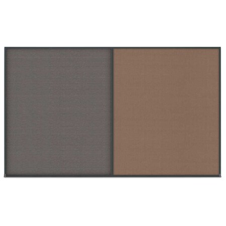 United Visual Products Double Door Radius Corkboard, 48"x36", Hea, UV7013RC-BLACK-COBACC UV7013RC-BLACK-COBACC